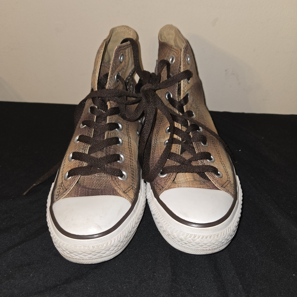 Converse Size 6.5 Chucks Tartan Frames Taylor All Star 112424 Braun - Picture 3 of 11